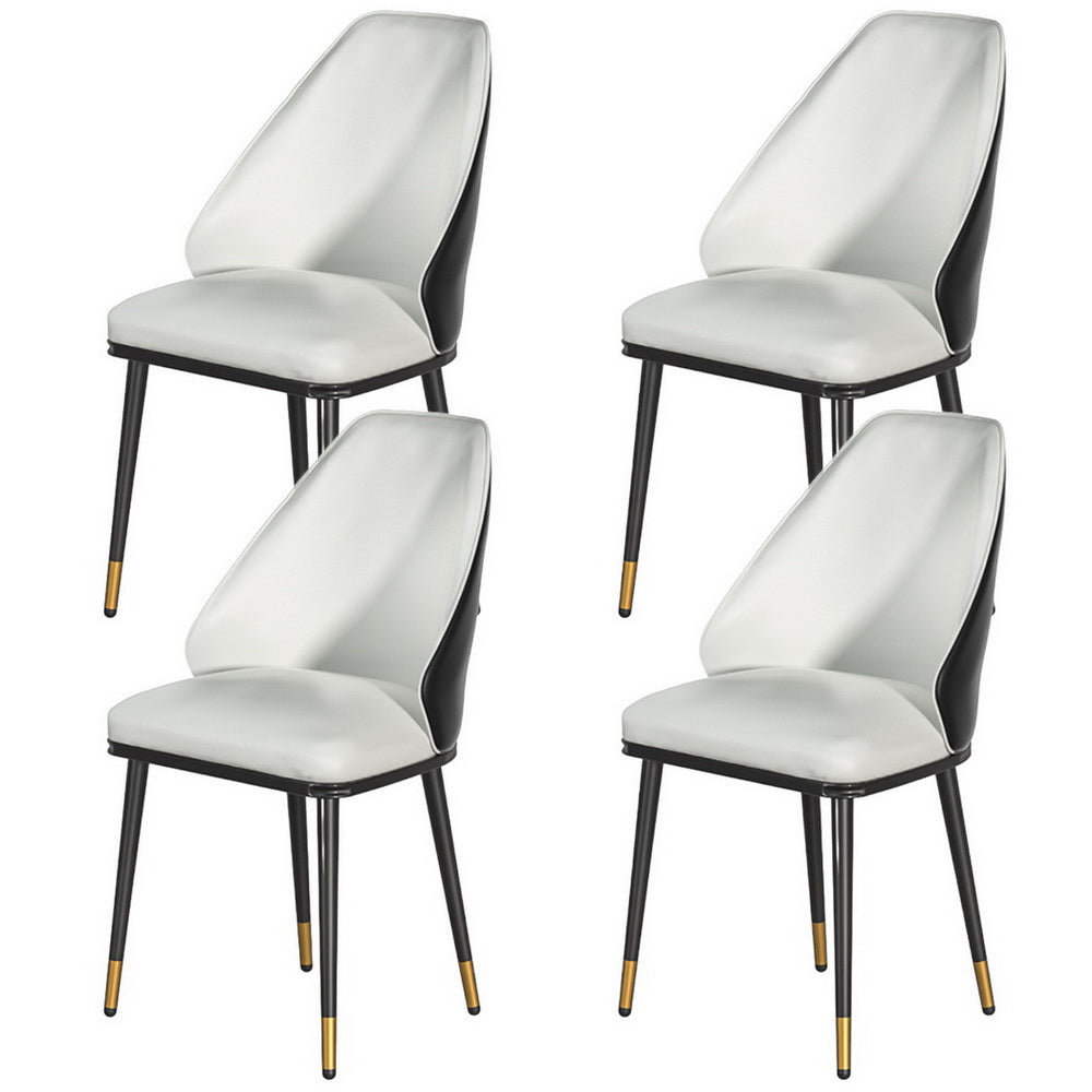 Artiss Dining Chairs | Set of 4 | Leather Seat | Beige & Black