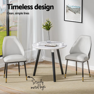 Artiss Dining Chairs | Set of 4 | Leather Seat | Beige & Black
