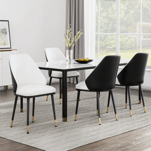 Artiss Dining Chairs | Set of 4 | Leather Seat | Beige & Black