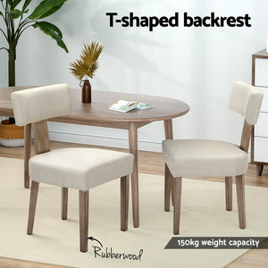 Artiss Dining Chairs | Set of 4 | Linen Fabric | Wooden | Beige