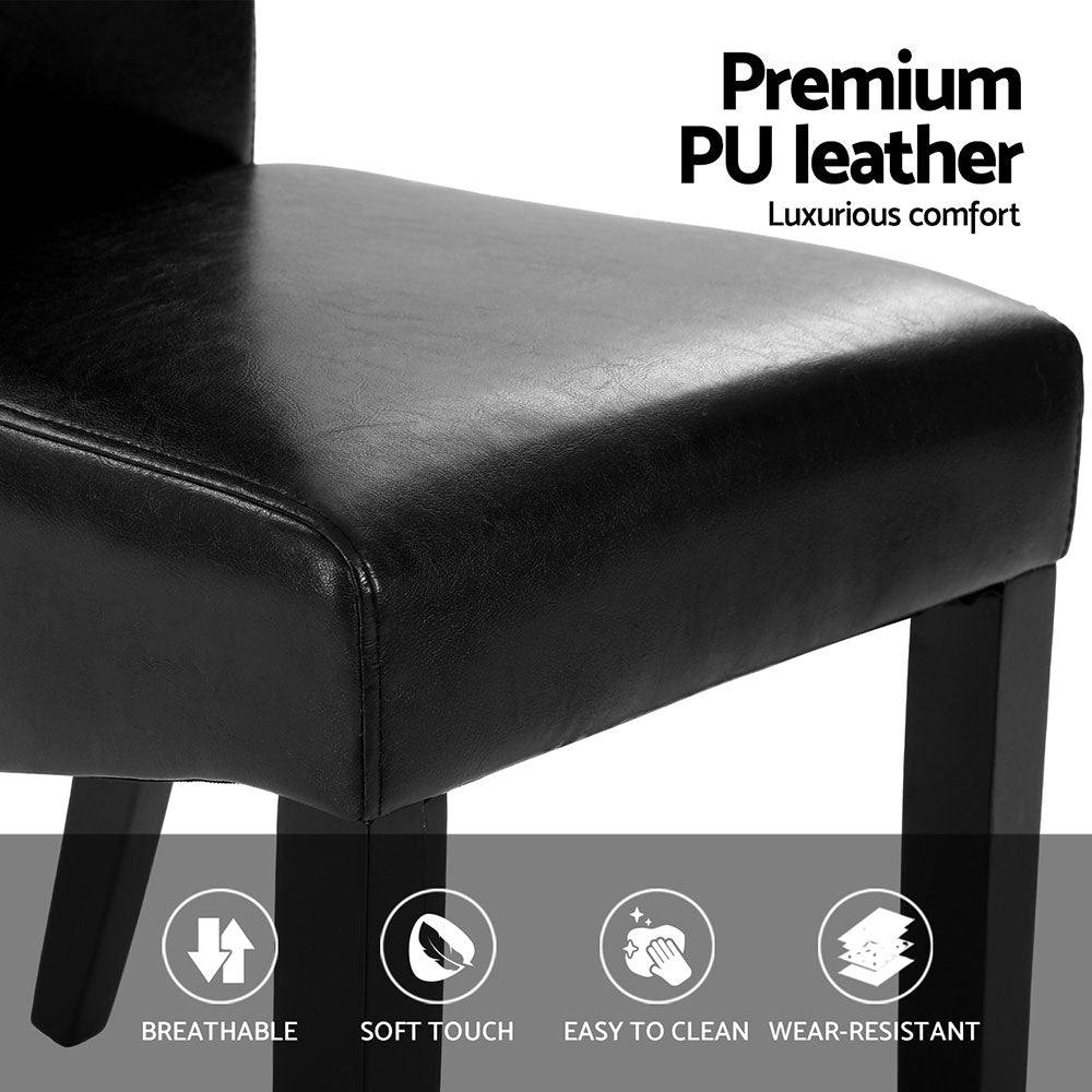 Artiss Dining Chairs | Set of 2 | Leather Parsons Chair | Black