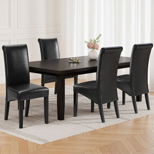 Artiss Dining Chairs | Set of 2 | Leather Parsons Chair | Black
