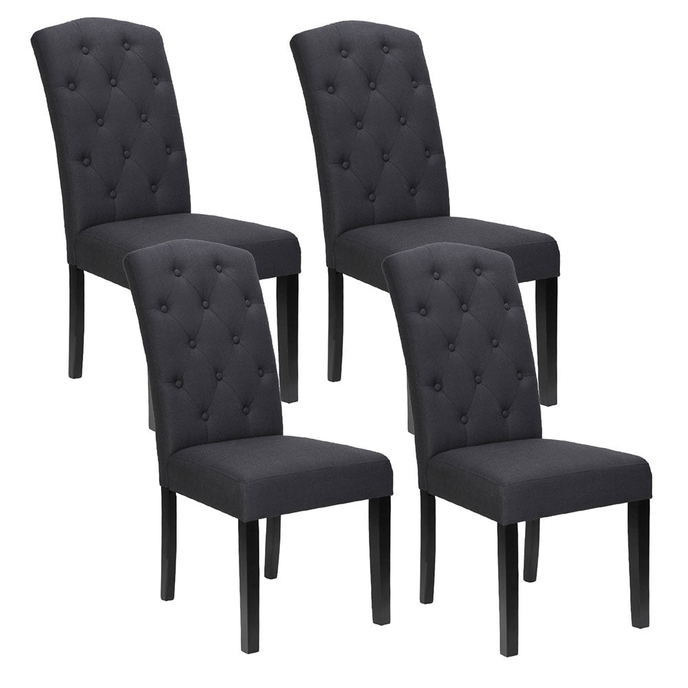 Artiss Dining Chairs | Set of 4 | Linen Parsons Chairs | Dark Grey