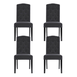 Artiss Dining Chairs | Set of 4 | Linen Parsons Chairs | Dark Grey
