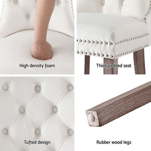 Artiss Dining Chairs | Set of 4 | Velvet | Beige