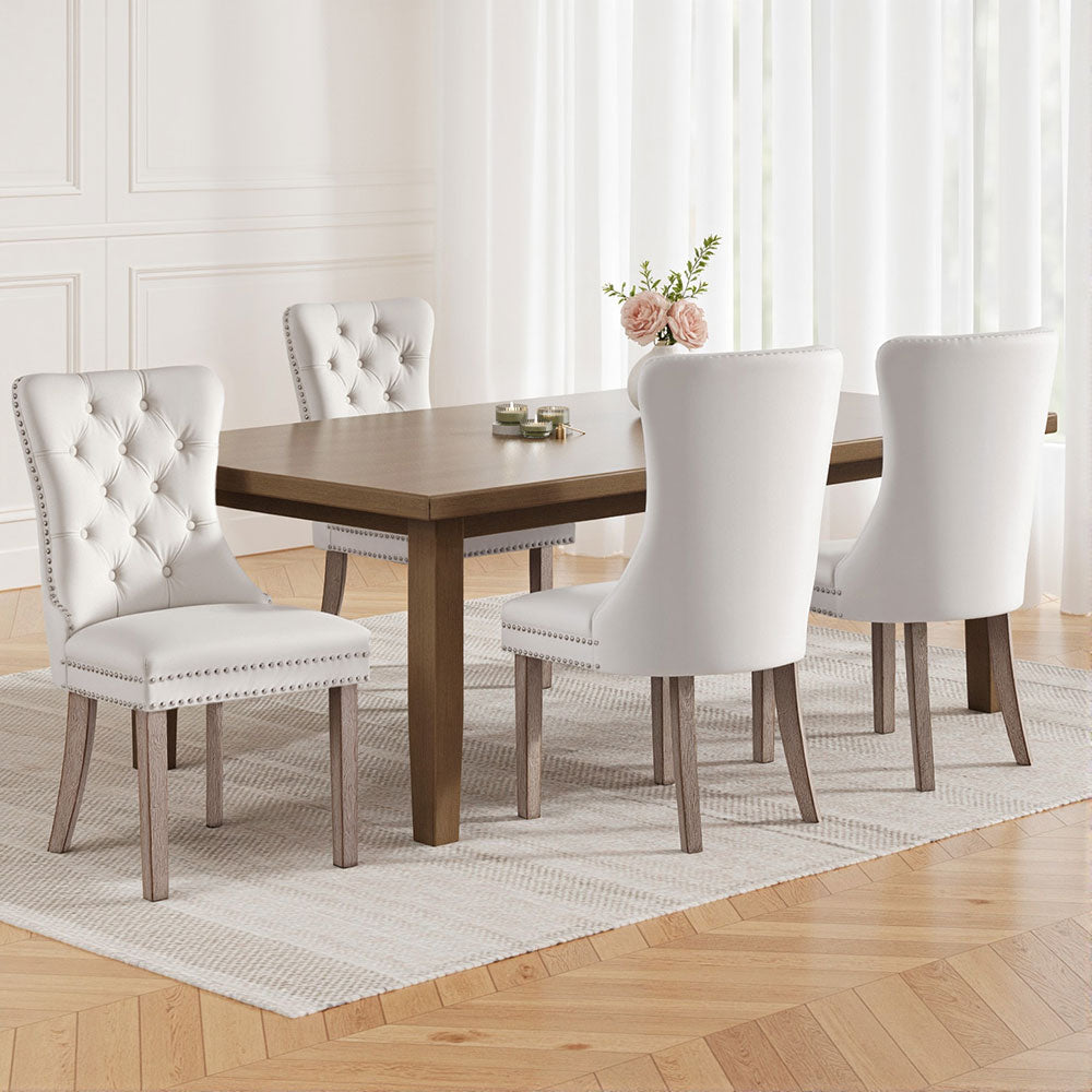 Artiss Dining Chairs | Set of 4 | Velvet | Beige