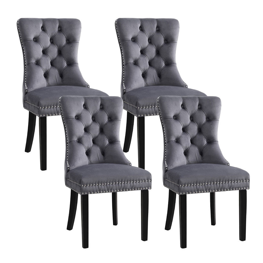 Artiss Dining Chairs | Set of 4 | Velvet | Grey