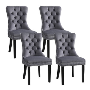 Artiss Dining Chairs | Set of 4 | Velvet | Grey