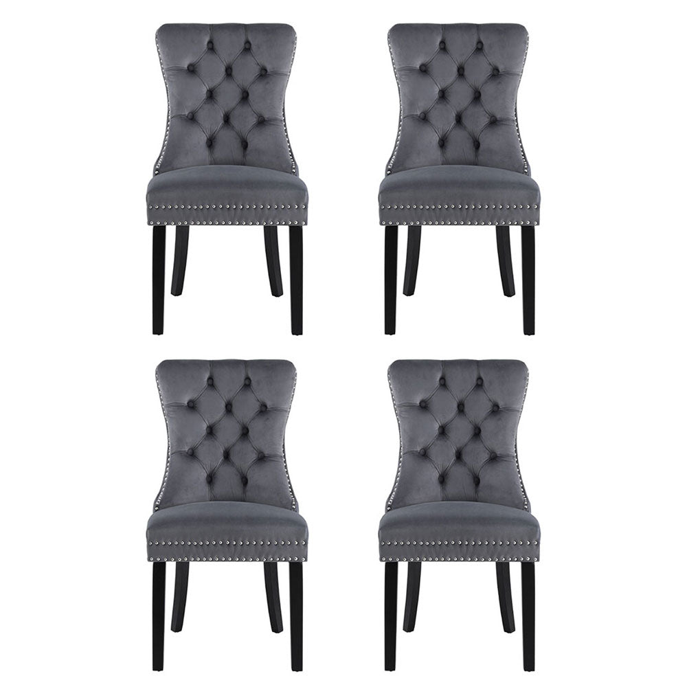 Artiss Dining Chairs | Set of 4 | Velvet | Grey