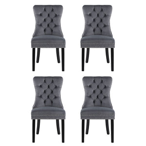 Artiss Dining Chairs | Set of 4 | Velvet | Grey