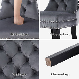 Artiss Dining Chairs | Set of 4 | Velvet | Grey