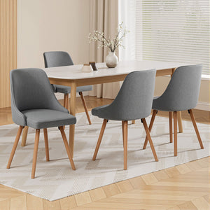 Artiss Dining Chairs | Set of 4 | Fabric | Wooden | Grey