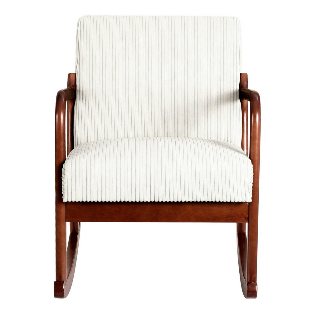 Rocking Chair | Nursing Armchair | Corduroy Fabric | Beige