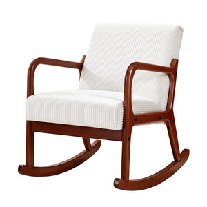 Rocking Chair | Nursing Armchair | Corduroy Fabric | Beige