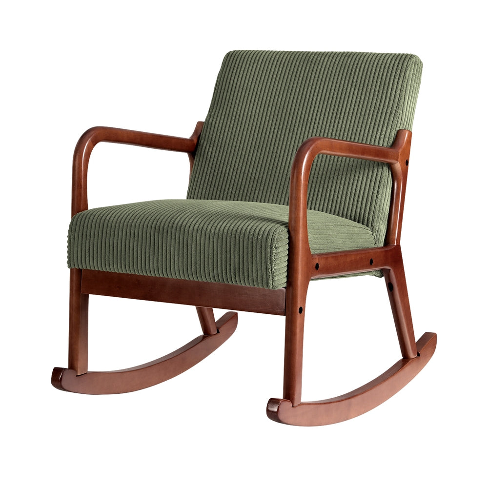 Artiss Rocking Armchair | Nursery Chair | Corduroy | Green