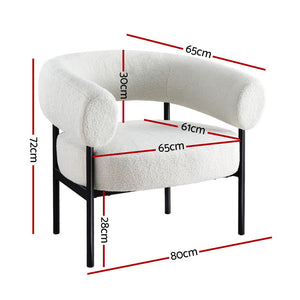 Armchair | Accent Chair | Curved Boucle | White