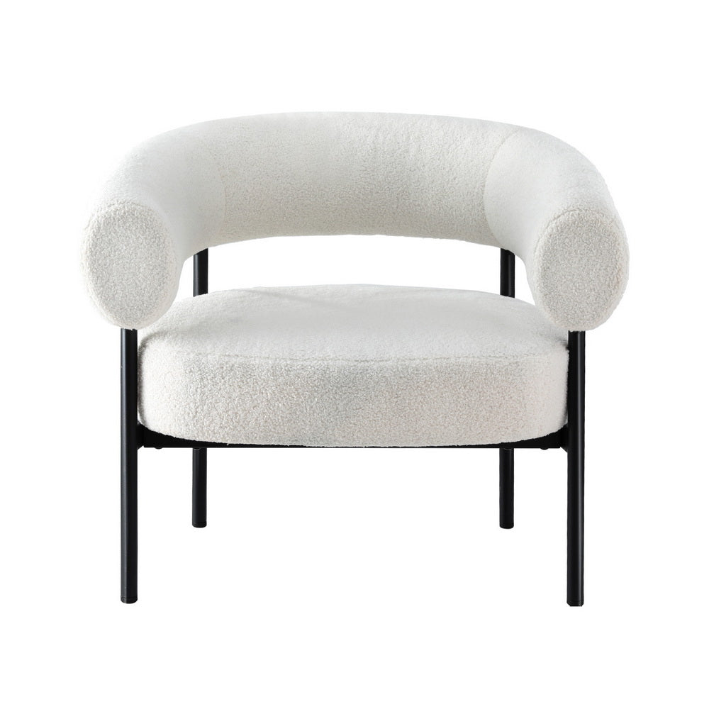 Armchair | Accent Chair | Curved Boucle | White