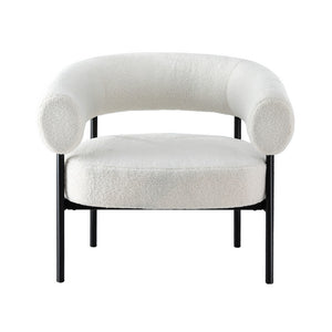 Armchair | Accent Chair | Curved Boucle | White