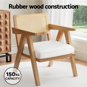 Armchair | Accent Chair | Lounge Rattan | Velvet | Pine