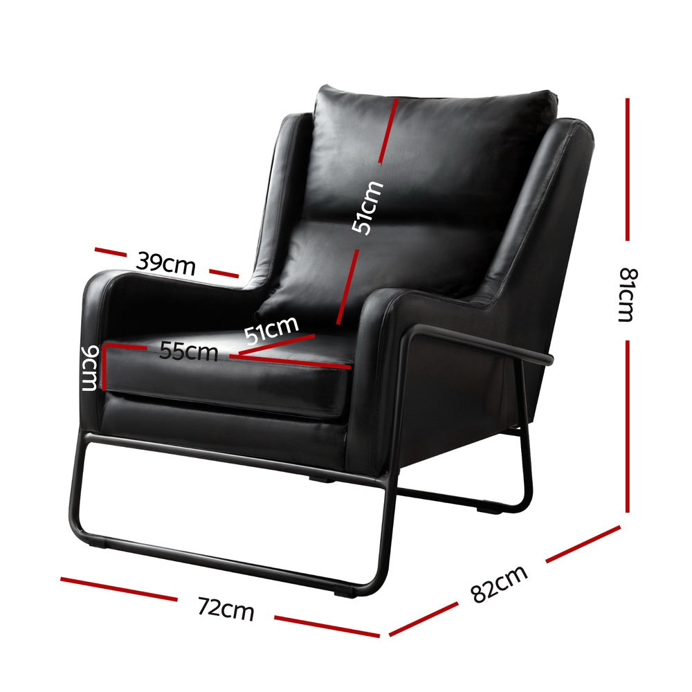 Armchair | Accent Chair | PU Leather | Wingback | Black