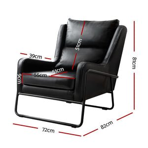 Armchair | Accent Chair | PU Leather | Wingback | Black