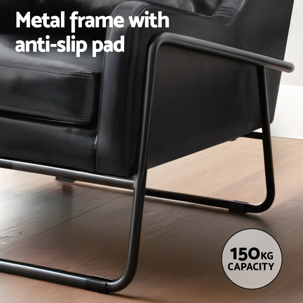 Armchair | Accent Chair | PU Leather | Wingback | Black