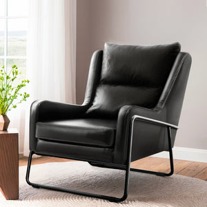 Armchair | Accent Chair | PU Leather | Wingback | Black
