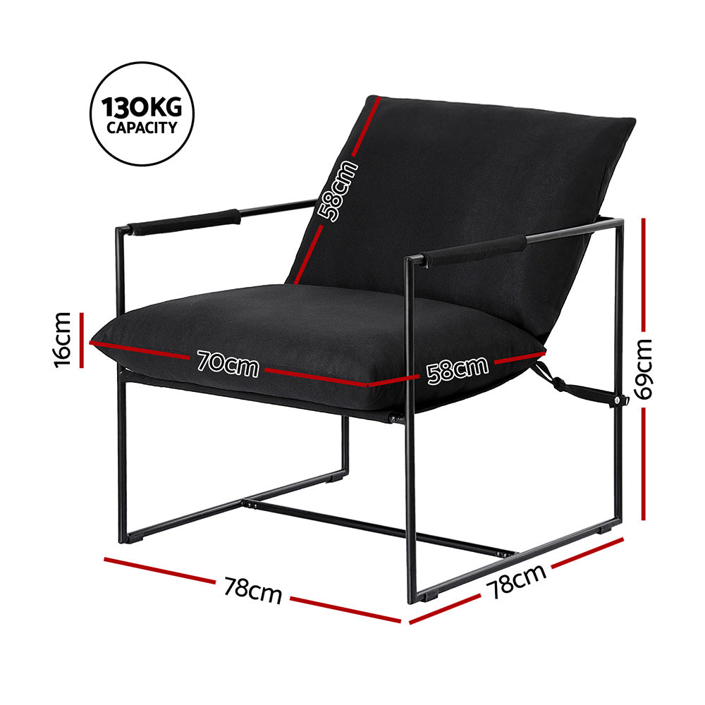 Artiss Armchair | Sling Lounge Chair | Black