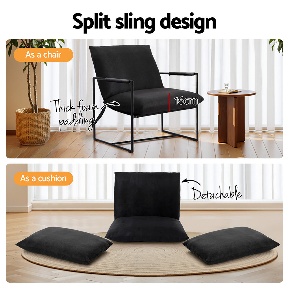 Artiss Armchair | Sling Lounge Chair | Black