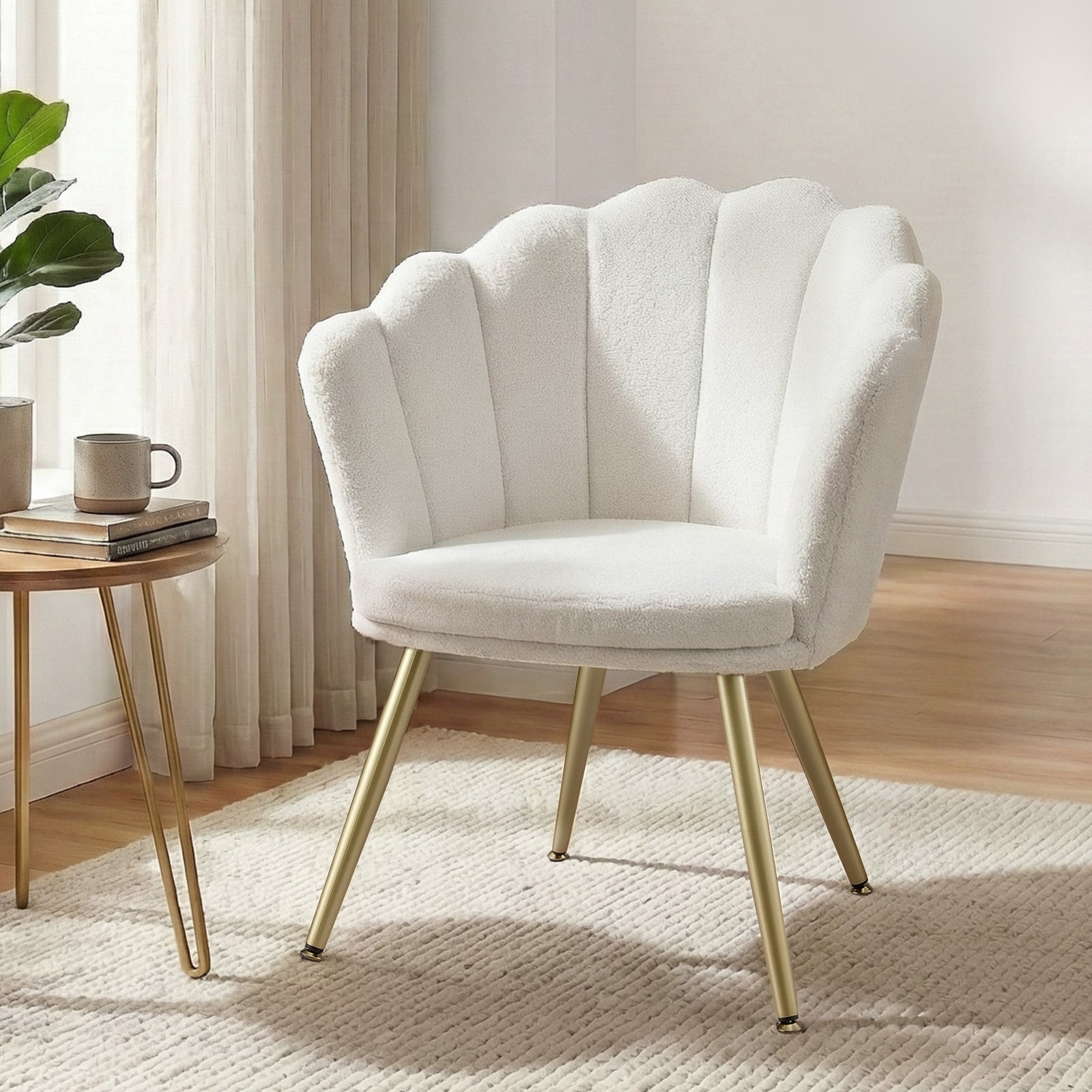 Teddy Fleece Armchair | Cosy Accent Chair | White