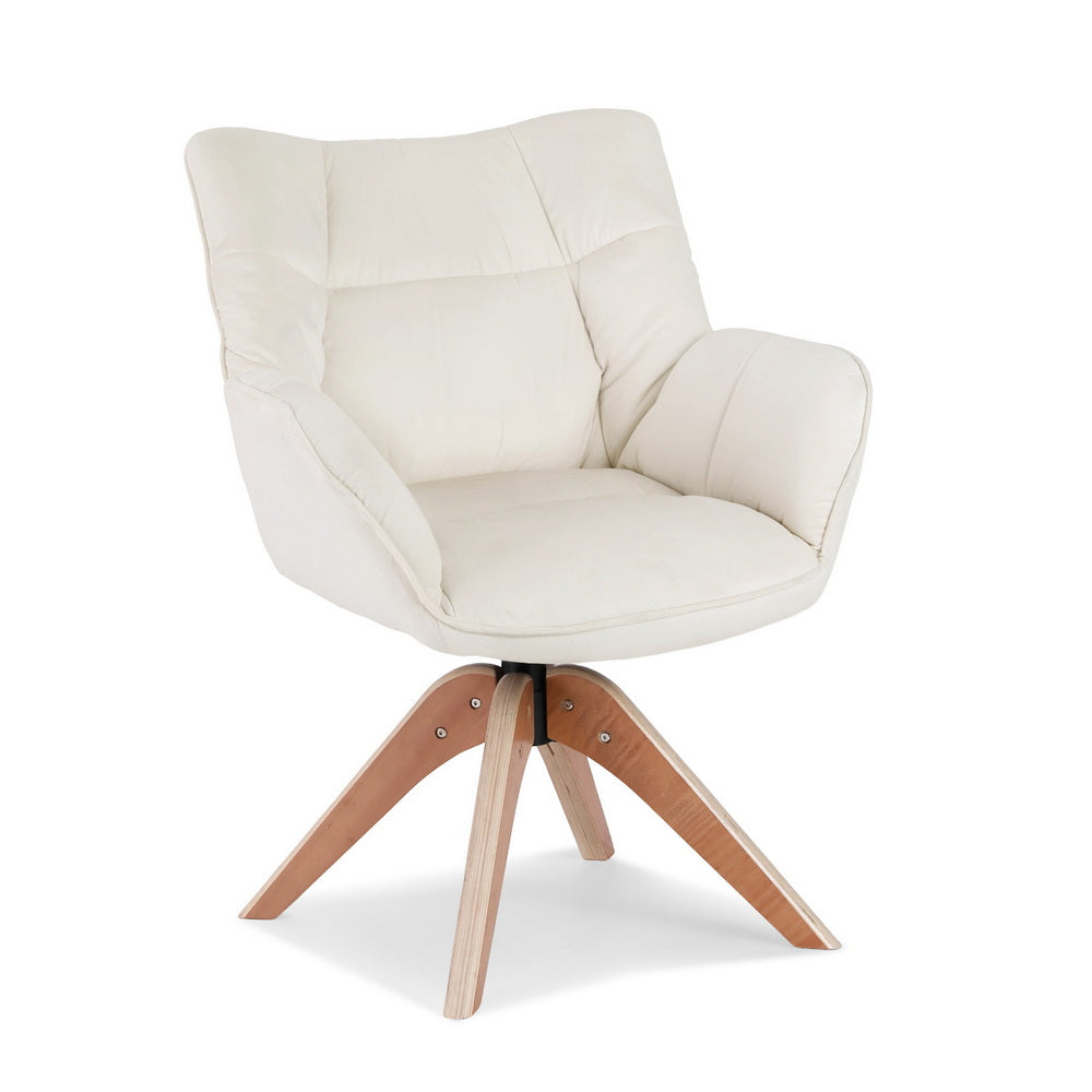 Swivel Nursing Chair | Velvet Fabric | White