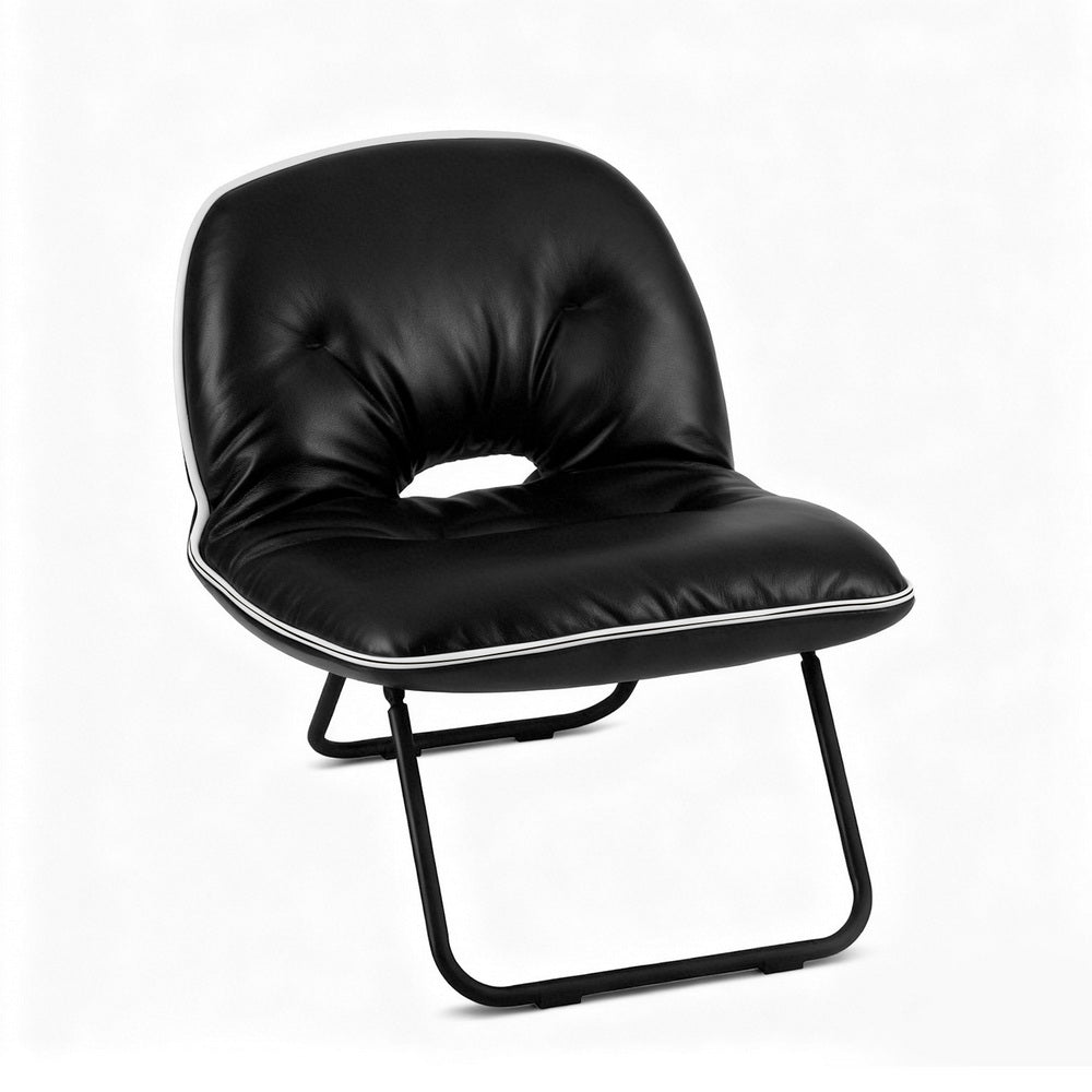 Foldable Chair | 2-in-1 Portable Armchair Lounger | Black