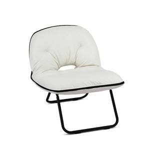 Portable Foldable Armchair | 2-in-1 Lounge Chair | White