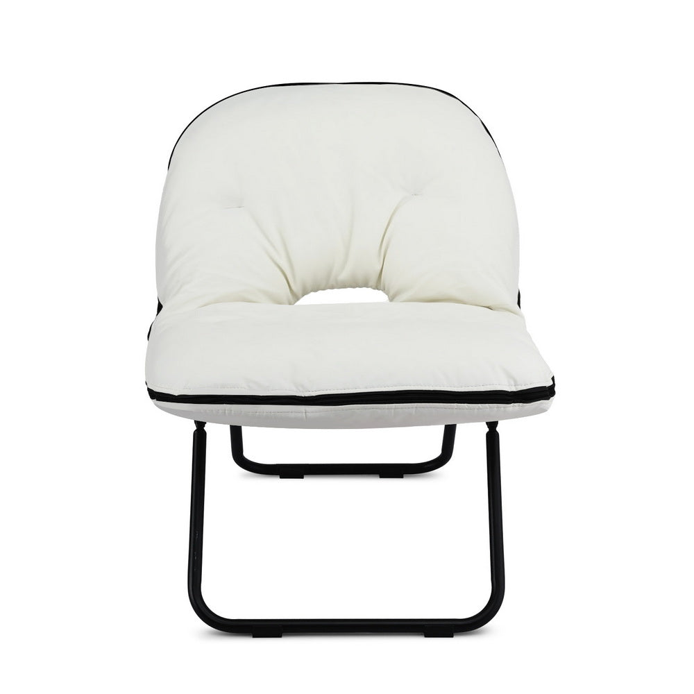 Portable Foldable Armchair | 2-in-1 Lounge Chair | White