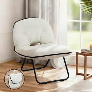 Portable Foldable Armchair | 2-in-1 Lounge Chair | White