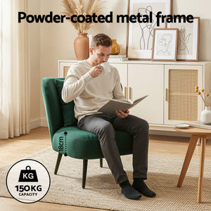 Accent Armchair | Corduroy Velvet Lounge Chair | Green