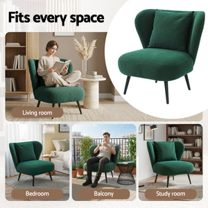 Accent Armchair | Corduroy Velvet Lounge Chair | Green