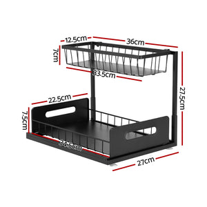 Under Sink Organiser | L Shape | Pull Out Drawer | Kitchen Cabinet Storage