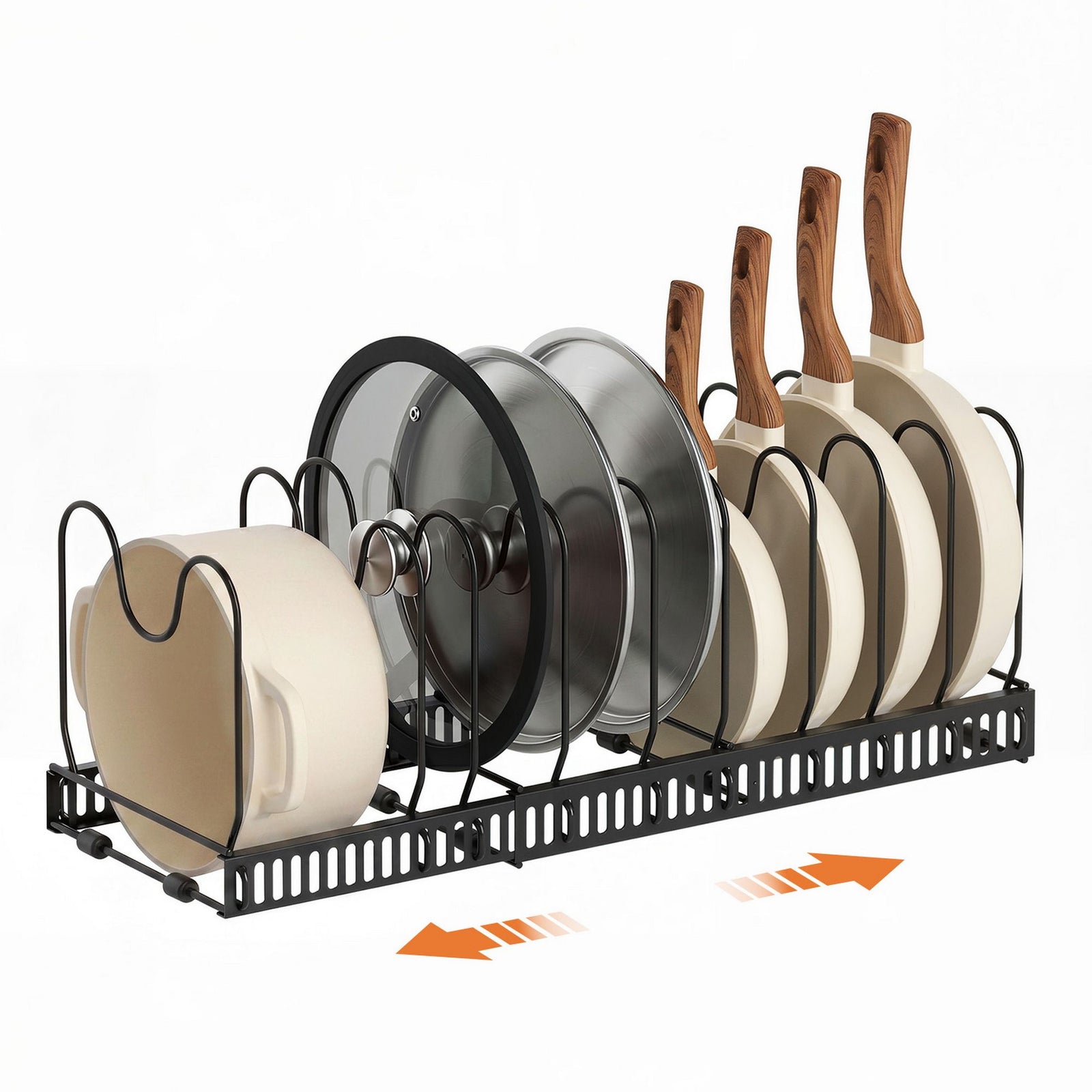 Expandable Pots & Pans Organiser | Kitchen Cabinet Cookware Rack