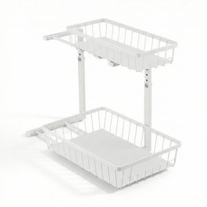 Under Sink Organiser | 2 Slide Out Drawers | Adjustable Height | Cabinet Storage