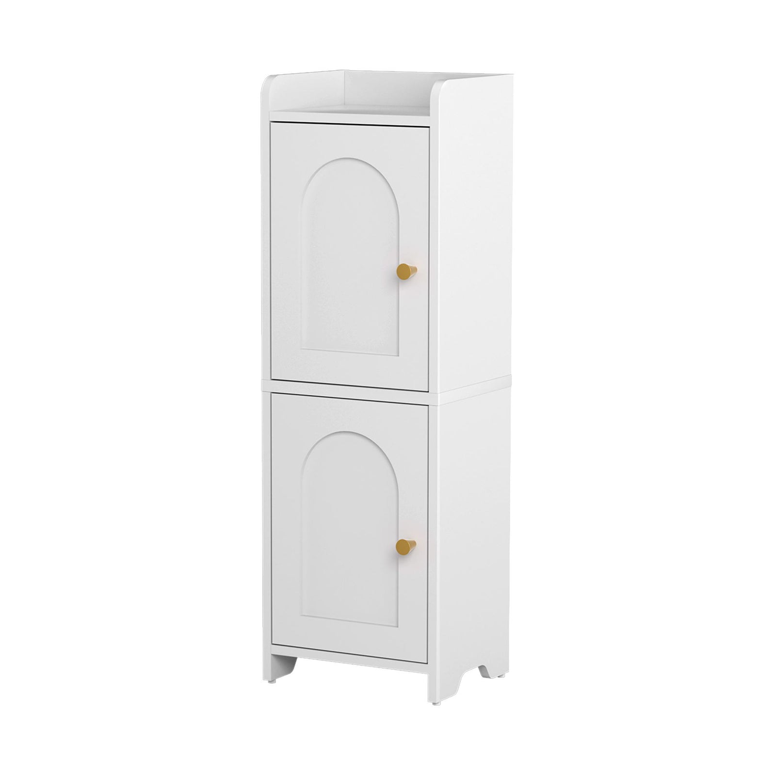 Slim Bathroom Storage Cabinet | 2-Tier Adjustable Toilet Organiser | White