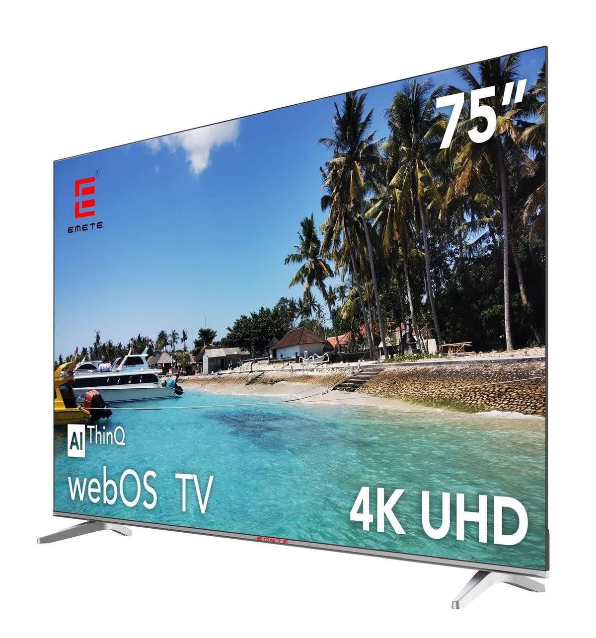 EMETE Smart TV | 75" Frameless UHD | WebOS | Slim Bezel