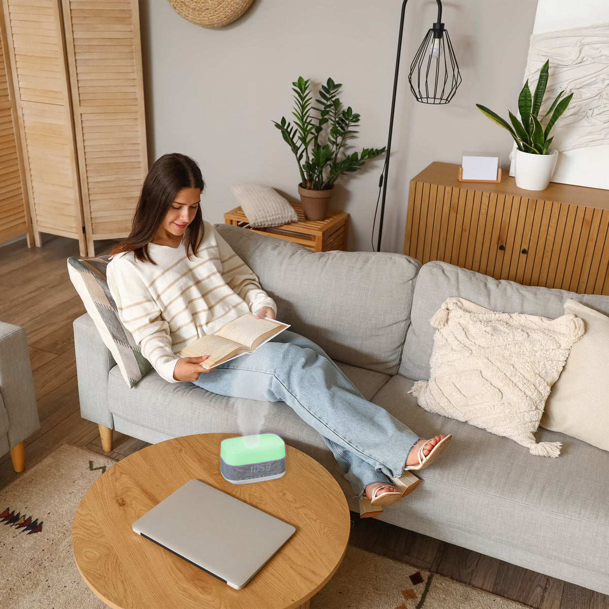 Laser Clock Radio | Bluetooth Speaker | Ambient Light & Diffuser