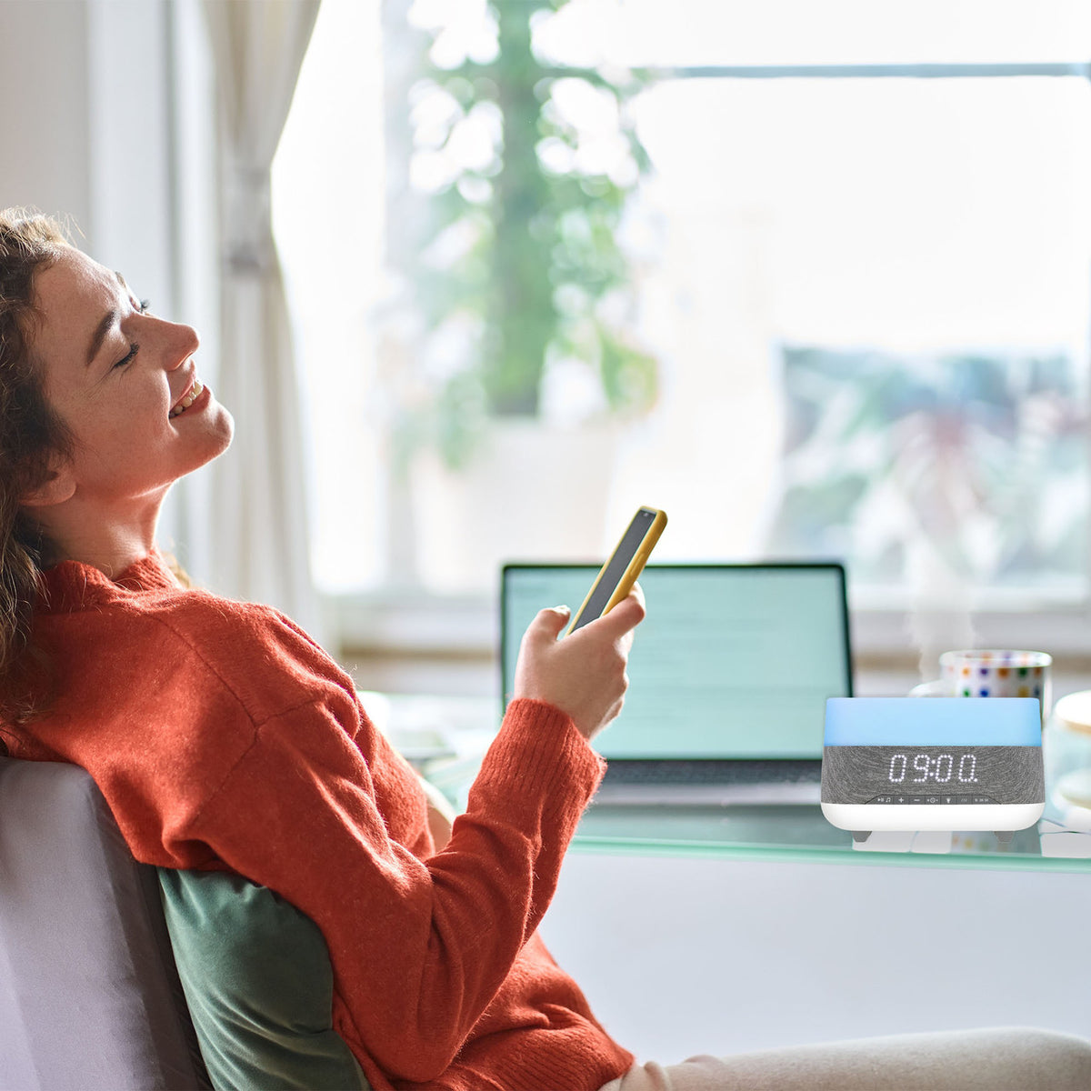 Laser Clock Radio | Bluetooth Speaker | Ambient Light & Diffuser