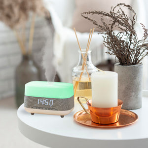 Laser Clock Radio | Bluetooth Speaker | Ambient Light & Diffuser
