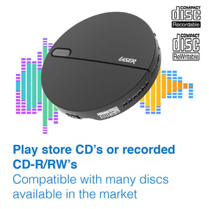 Laser CD/MP3 Player | Portable | Anti-Skip | Includes Headphones