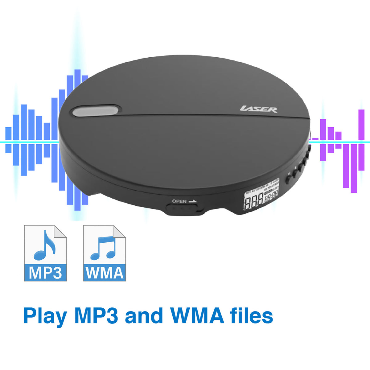 Laser CD/MP3 Player | Portable | Anti-Skip | Includes Headphones