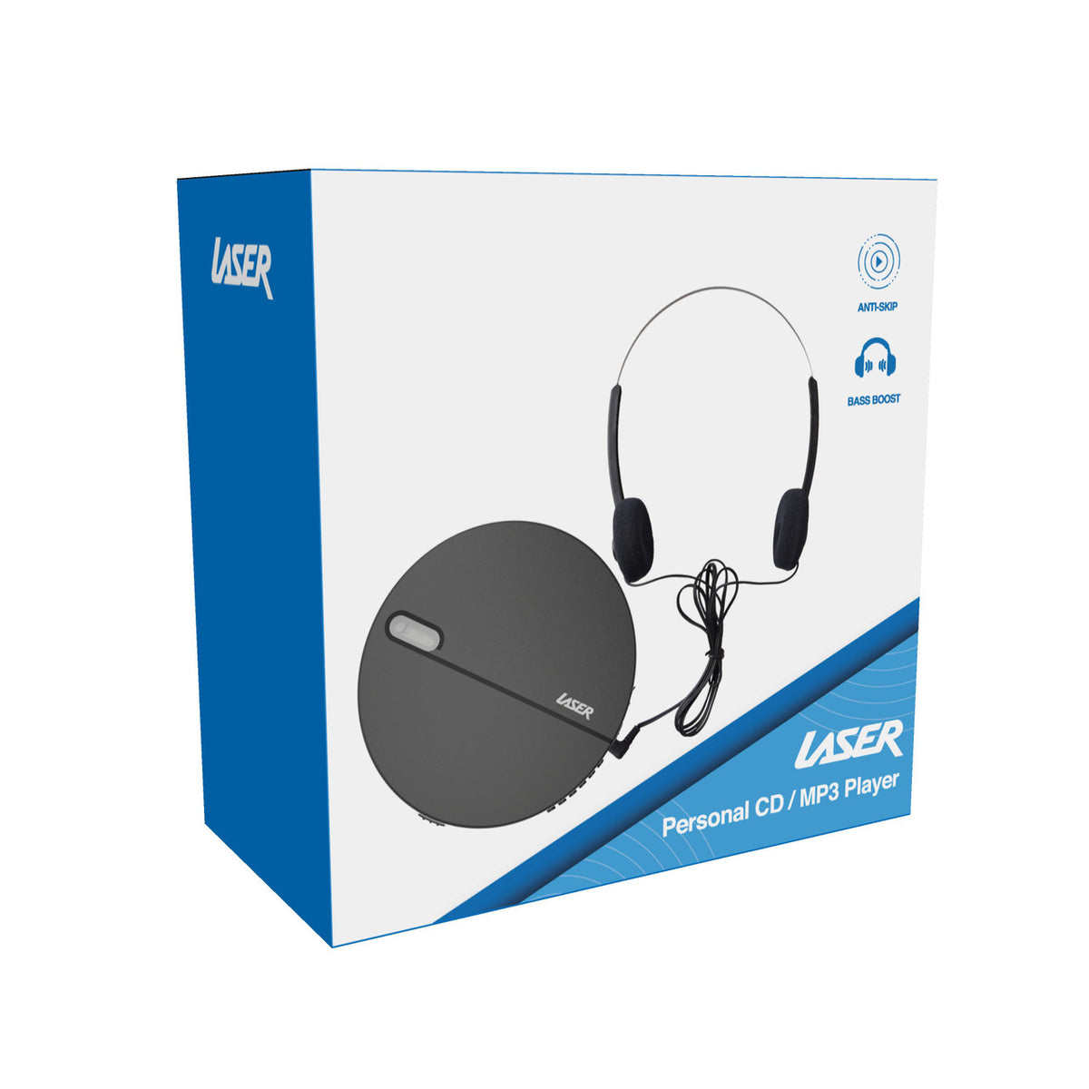 Laser CD/MP3 Player | Portable | Anti-Skip | Includes Headphones