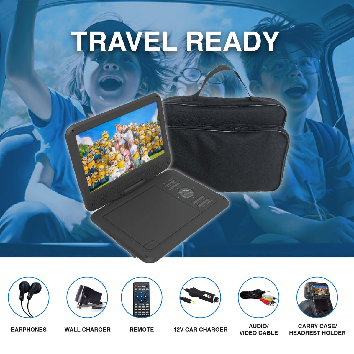 Laser DVD Player | 10" Portable | Anti-Skip Technology