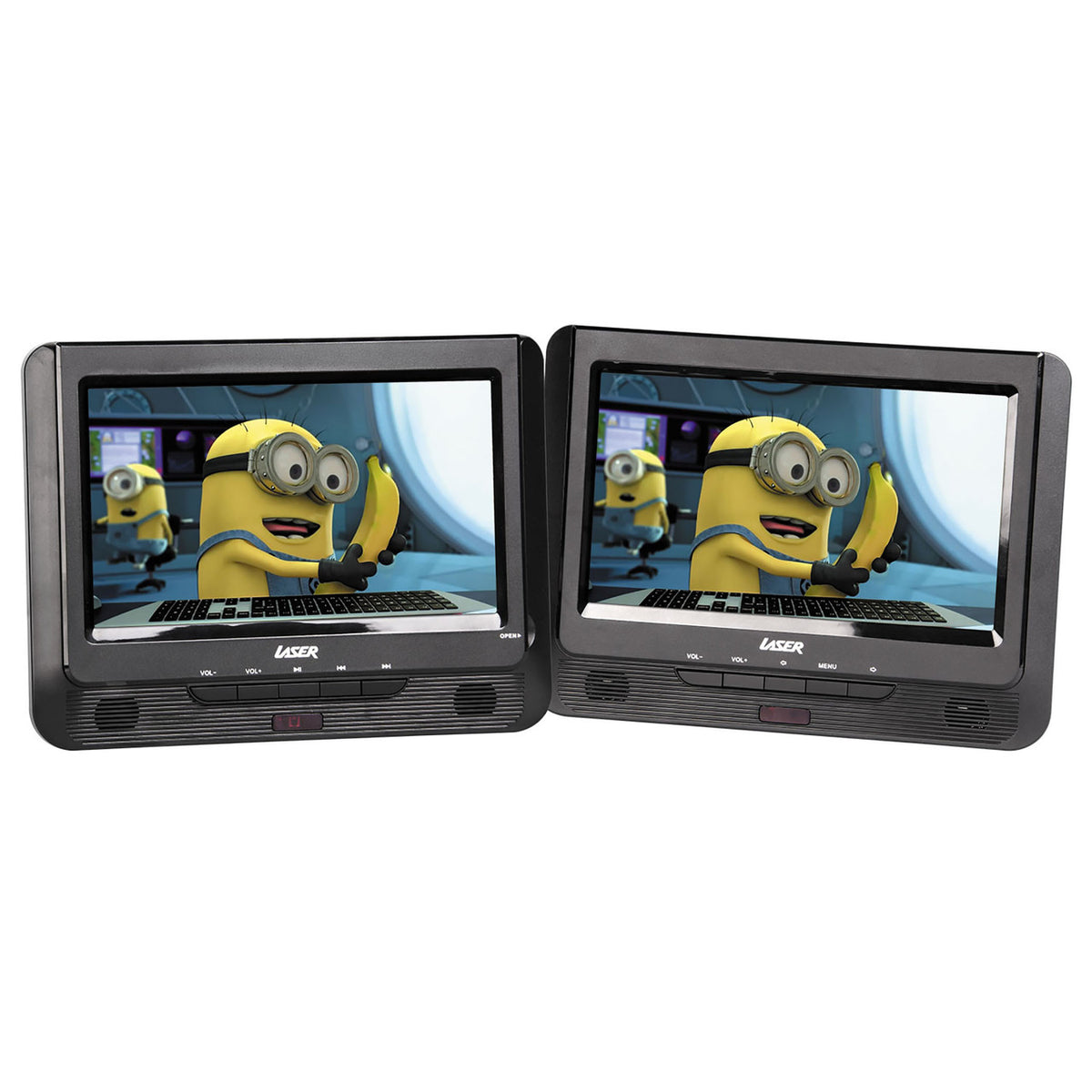 Laser DVD Player | 9" Dual Screen | Black